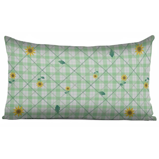 Vargottam Luxe, Imprimé Vert Menthe 2 Housses de Coussin Décoratives - 24x12 Pouces