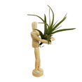 thumbnail image 1 of Dsscvnef Green Solid Wood Flower Pot Flower Holder Wooden Man Model Joint Puppet Desktop Ornaments, 1 of 7