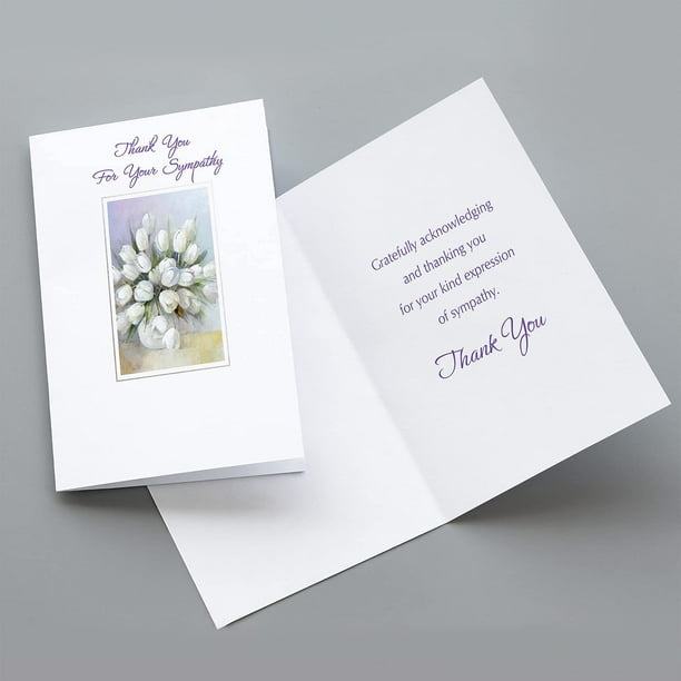 Designer Greetings Merci pour vos cartes de condoléances, vase de tulipes  (8 notes de remerciement de sympathie 