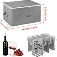 thumbnail image 3 of Caja de almacenamiento para copas de vino con divisores, recipientes de almacenamiento de cristalería, capacidad para 12 copas de vino rojo o blanco, copas de champaña, vidrio, carcasa, 3 of 4