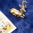 thumbnail image 6 of YJ.GWL Fluffy Faux Sheepskin Plush Area Rug Soft Fuzzy Rugs Floor Carpet for Bedroom Living Room,2'x3',Dark Navy, 6 of 9