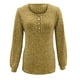 thumbnail image 4 of Suéter de cuello redondo para mujer, informal, liso, de invierno, de manga larga, con botones, de punto cepillado, holgado, para mujer, 4 of 7