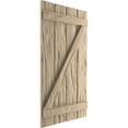 thumbnail image 3 of Ekena Millwork 23 1/2"W x 42"H Rustic Four Board Spaced Board-n-Batten Riverwood Faux Wood Shutters w/Z-Board (Per Pair), Primed Tan, 3 of 10