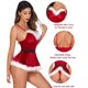 thumbnail image 2 of Disfraz sexy de Papá Noel para mujer, mameluco de terciopelo, pantalones cortos de Navidad, lencería, 2 of 5