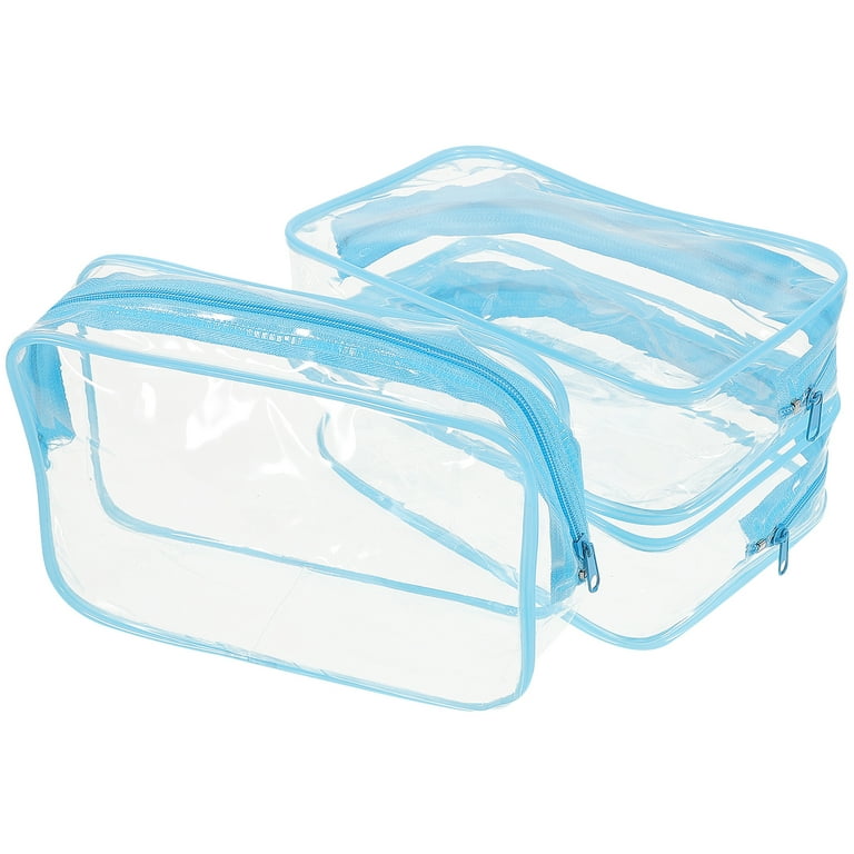 3Pcs Clear Cosmetics Bag Zippered Clear Toiletry Carry Pouch Portable  Cosmetic Makeup Bag