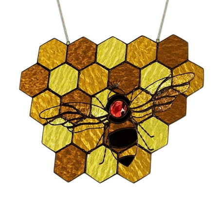 

Tnjskce Bee Honey Suncatcher Windows Wall Hanging Ornament Bumblebee Art Decoration Garland Pendants Window Door Ornaments for Cafes Shopping Malls Pubs