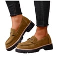 thumbnail image 5 of YLYL Women's Penny Loafers Lug Sole Chunky Heels Comfortable Casual Slip on Office Business Dress Shoes, 5 of 9