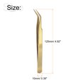 thumbnail image 2 of Unique Bargains Precision Curved Tip Tweezer Stainless Steel Multifunctional Gold Tone, 2 of 5