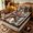 Teal Brown, variant on Erosebridal Distressed Wooden Texas Star Print Zipper Twin Comforter Sets with Fitted Sheet and 2 Pillowcases,Rivet Striped Plank Accent Zipper Bedding Set,Teal Brown,4-Piece,Reversible