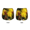 thumbnail image 3 of Yiaed Cactus Flowers Print Women's Running Shorts with Liner 3 Zipper Pockets Elastic Workout Athletic Gym Yoga Shorts-X-Large, 3 of 7