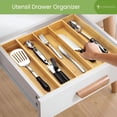 thumbnail image 5 of ACDANC Kitchen Drawer Organizer - Expandable Utensil Drawer Organizer for Kitchen,Cutlery Tray & Silverware Organizer,3-5 Slots - Bamboo Organizer for Utensils & Flatware (Natural), 5 of 6