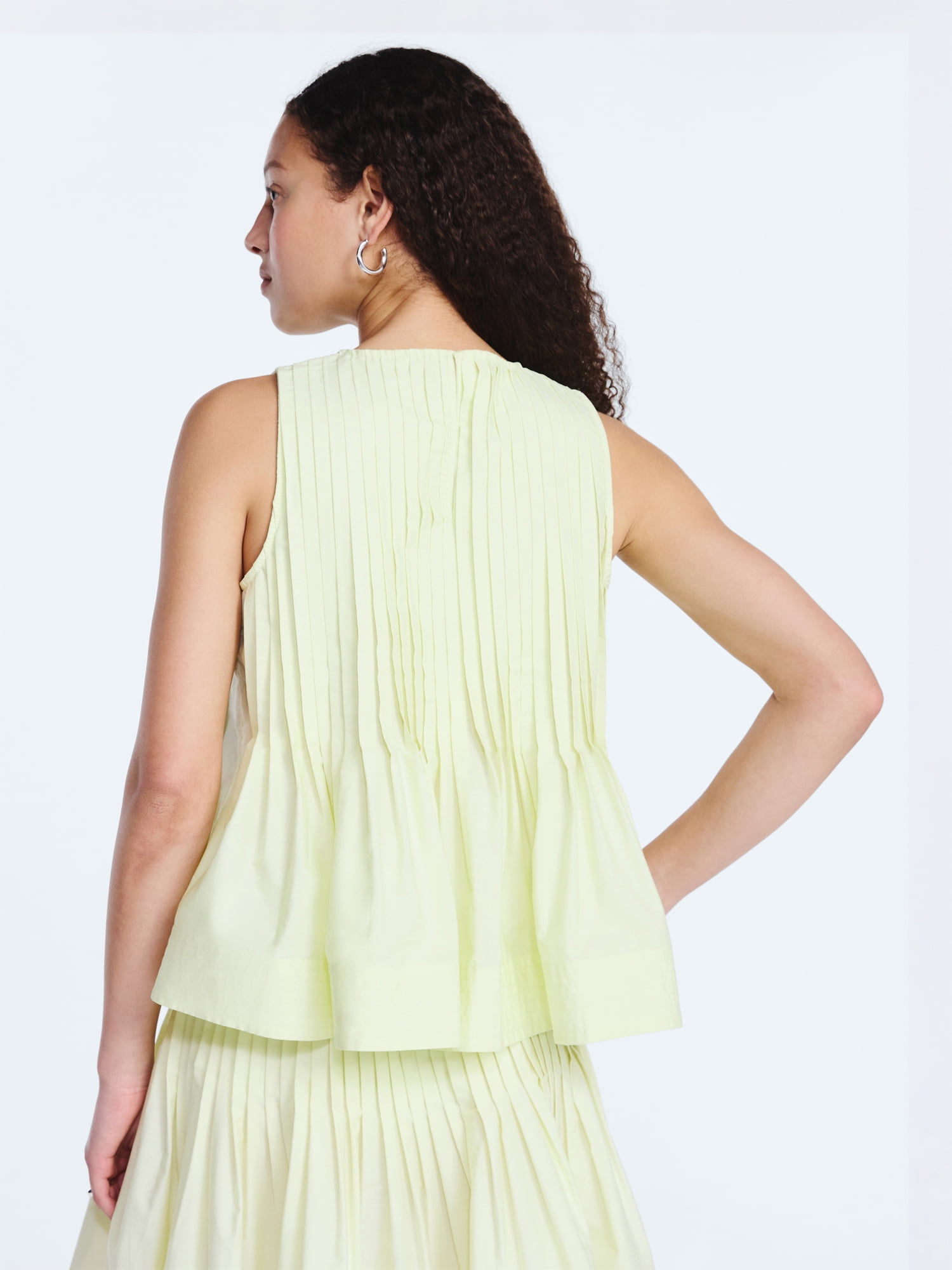 Free Assembly Women's Sleeveless Pintuck Peplum Top, Sizes XS-XXL
