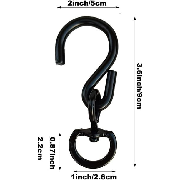 Hongchun Swivel Plant Hanger Hooks 4PACK, Swivel Hooks for Hanging Plants  Heavy Duty (Black-4pcs)