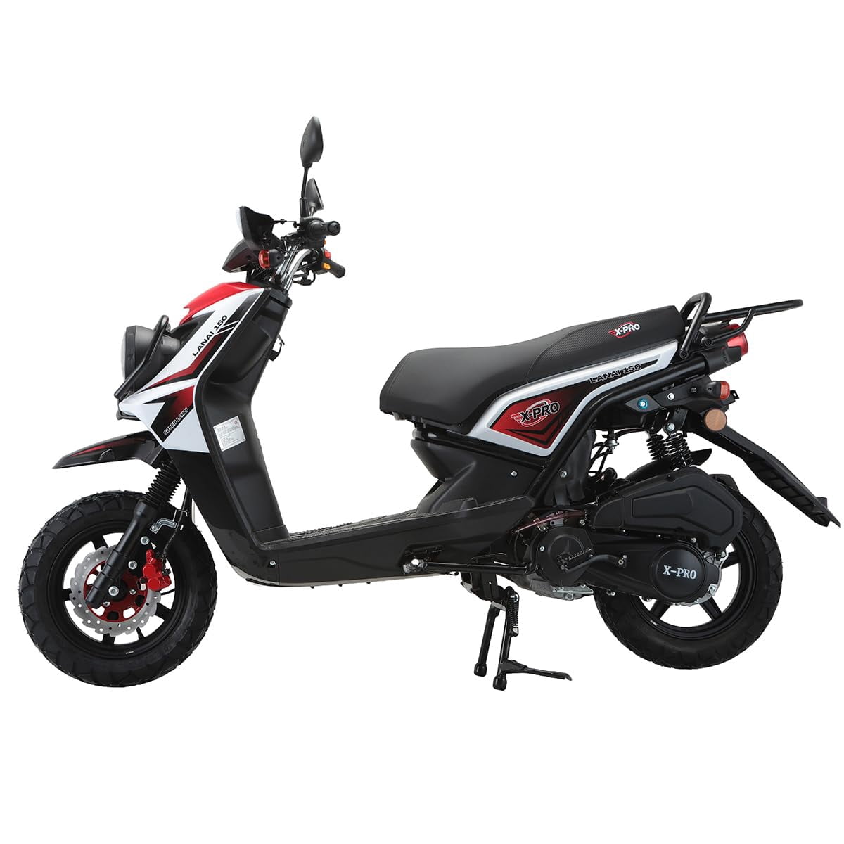 X‑Pro Lanai 150cc Gas Moped with 12" Alloy Wheels, Electric & Kick Start, Front Disc Brake, Automatic Transmission – Underseat Storage, Dual Headlights