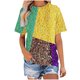 thumbnail image 2 of Fiudx Ofertas Relámpago Blusa de Manga Corta con Cuello Redondo y Pantalón Corto Informal para Mujer a La Moda, 2 of 5