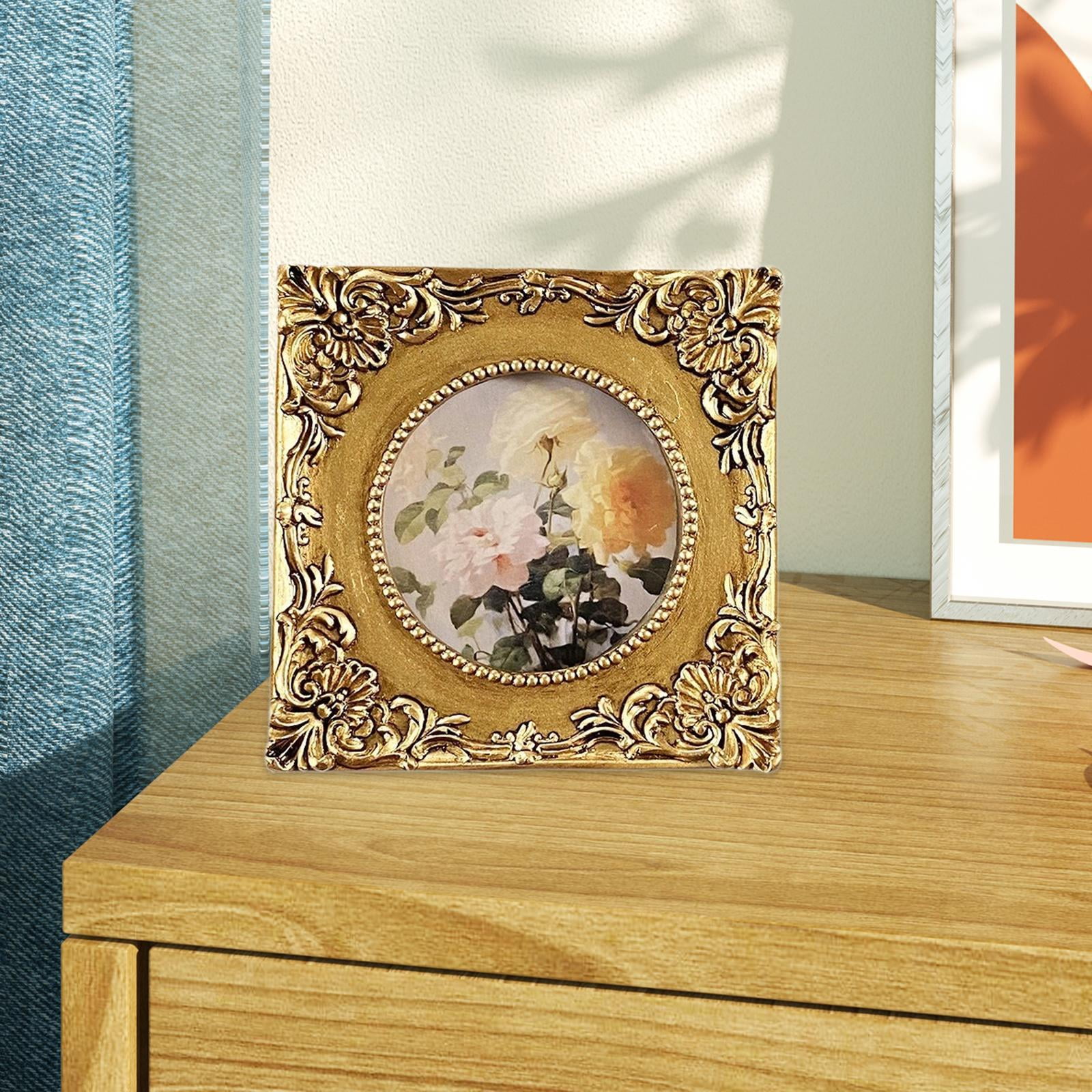 Cadre Photo Vintage Style Européen - Pour Format A4 (21x29,7cm), Couleur Bleu - En Bois, Design élégant, Facile à Changer - Décoration Murale Salon/bureau