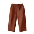 thumbnail image 6 of IDALL Capri Pants for Women Linen Pants Women Cotton And Linen Cropped Pants Loose Large Size Elastic Waist Small Feet Harem Pants Versatile Pants Lounge Pants Women Baggy Pants Brown 2XL, 6 of 6