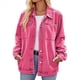 thumbnail image 1 of Chaqueta Vaquera de Larga con Botones y Bolsillos para Mujer Rosa XL, 1 of 9
