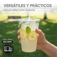 thumbnail image 2 of 50 Vasos de Plástico 24 oz (710 ml) con Tapa Plana para Popote - Vasos Transparentes de Gran Capacidad - Kit de 50 Vasos y 50 Tapas, 2 of 5