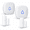 White-2 Sensors + 2 Receivers, variant on White Wireless Door Chime with 3 Sensors + 1 Receiver for Home Business Office