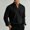 Black, variant on Mens Band Collar Long Sleeve Button Down Dress Shirt, Hidden Button Placket Breathable Casual V Neck Overshirt, Versatile Daily Wear Shirt for Spring Fall Wine