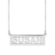 Personalized Block Name Necklace with 2mm Border
