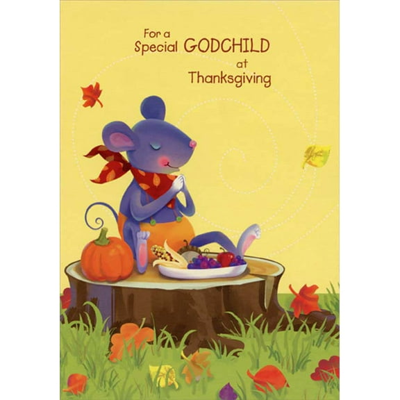 Happy Thanksgiving Godchild Greeting Card w/Envelope