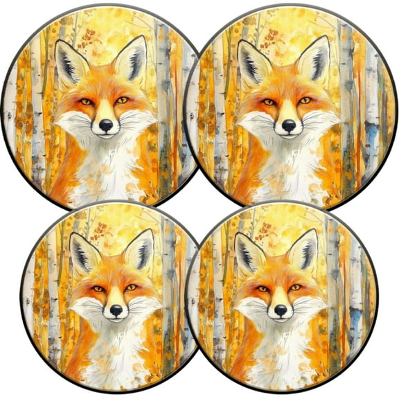 Gas Stove Burner Cover,Electric Stove Top Protector,Easy to Clean,Fox in a Birch Forest in Watercolor