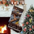 thumbnail image 1 of Bob Ross: El Placer de Pintar Tema: Calcetines de Navidad, fino lino blanco para colgar en escaleras y chimenea, decoración navideña para el hogar, regalo de Navidad. 54cm × 38cm, 1 of 5