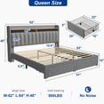 thumbnail image 6 of EnHomee Queen Bed Frame with Headboard & Storage Upholistered  Bed with 2 Large Drawers Noise Free, Gray, 6 of 11