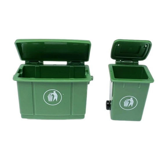 JWQFBC 2 Pieces 1/12 Scale Dollhouse Mini Trash Cans Dollhouse Waste Containers Diorama