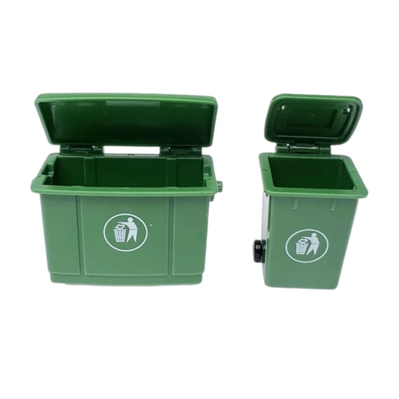 2 uds 1/12 botes de basura para casa de muñecas, vehículos de empuje, botes de basura, Mini accesorio para casa, cubo de basura, modelo de foto,