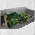 thumbnail image 6 of Jungle Leaves Soft Flannel Fleece Throw Blanket, Cartoon Illustration of Forest Glade Exotic Landscape Outdoor Scenery, Cozy Plush for Indoor and Outdoor Use, 50" x 70", Multicolor, by Ambesonne, 6 of 6