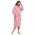 thumbnail image 2 of Casual Nights Women's Plaid Long Sleeve Zip Up Long Nightgown, 2 of 4