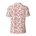thumbnail image 3 of Xecao Rose Flowers for Mens' Casual Short Sleeve Button-Down Polo Shirts for a Classic Golf Look, 3 of 9