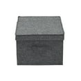 thumbnail image 6 of Household Essentials Large Fabric Storage Bins 2 Pack, Soft Poly Linen with Sturdy Sides, Attached Handle and Fully Removable Lid, Gray, 6 of 8