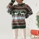 thumbnail image 2 of Femmes Tricots Chandail Coupe Ample Flocon De Neige Motif Cerf À Manches Longues Tenue Quotidienne FLhrweasw Nuevo, 2 of 7