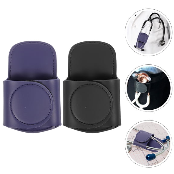 OFFIGAM PU Stethoscope Holder Clip, Portable Lightweight Design, Assorted Colors, 2 Pieces Set for Medical Professionals
