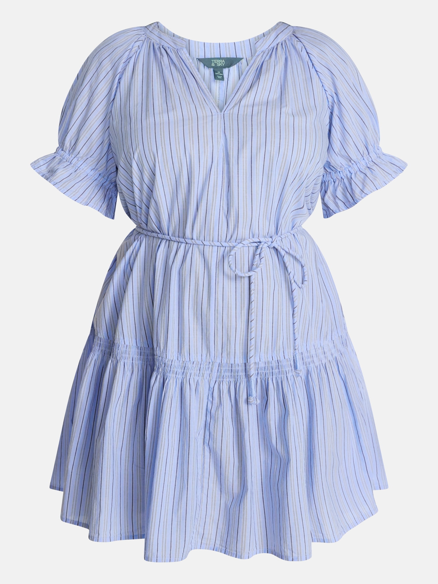 Terra & Sky Women's Plus Tiered Mini Dress, Sizes 0X-5X
