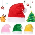 thumbnail image 5 of Plush Holiday Party Supplies Santa Hats Xmas Caps Merry Christmas Happy New Year GREEN, 5 of 8