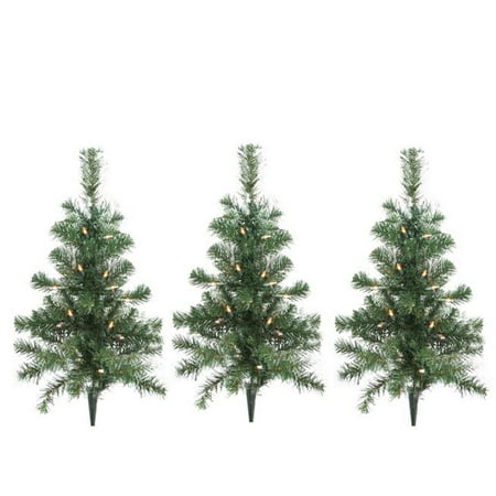 Pack of 3 Lighted Christmas Tree Driveway or Pathway 