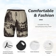 thumbnail image 3 of Balery Western Desert Cowboy Bañador para hombre, shorts de playa de secado rápido con entrepierna y forro de compresión-X-Large, 3 of 6