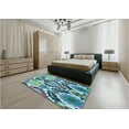 thumbnail image 5 of Ahgly Company Machine Washable Indoor Square Transitional Purple Navy Blue Area Rugs, 6' Square, 5 of 7