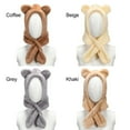 thumbnail image 3 of Warm Cute Plush Beanies Caps Earflap Earmuff Bear Ear Hat Winter Hats KHAKI, 3 of 8