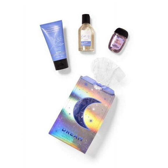 Bath and Body Works LAVENDER VANILLA Mini Gift Set Lavender Vanilla Body Cream - Body Wash and Foam Bath and a Soft Lavender Hand Sanitizer