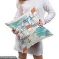 thumbnail image 4 of Ambesonne Lighthouse Fabric by the Yard Upholstery, Nautical Whale Boats, 2 Yards, Multicolor, 4 of 4