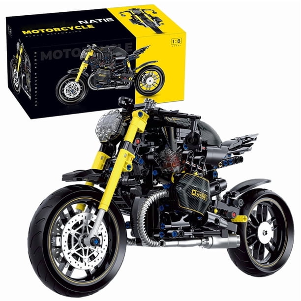 Bloques de construcción 1:8, modelo de motocicleta, vehículo de carreras urbano, ladrillos técnicos, regalos de cumpleaños, juguetes para niños, niños, 600 Uds.,618pcs With box