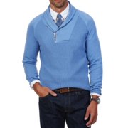 Nautica NEW Chrome Blue Mens Size Small S Shawl Collar 1/2 Zip Sweater