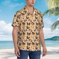thumbnail image 5 of Daiia Cute Dogs Head Hawaiian Shirt for Men Gentle Cotton Regular Short Sleeve Casual-Medium, 5 of 9
