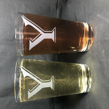 16OZ MONOGRAM BEER GLASS Y SET OF 2